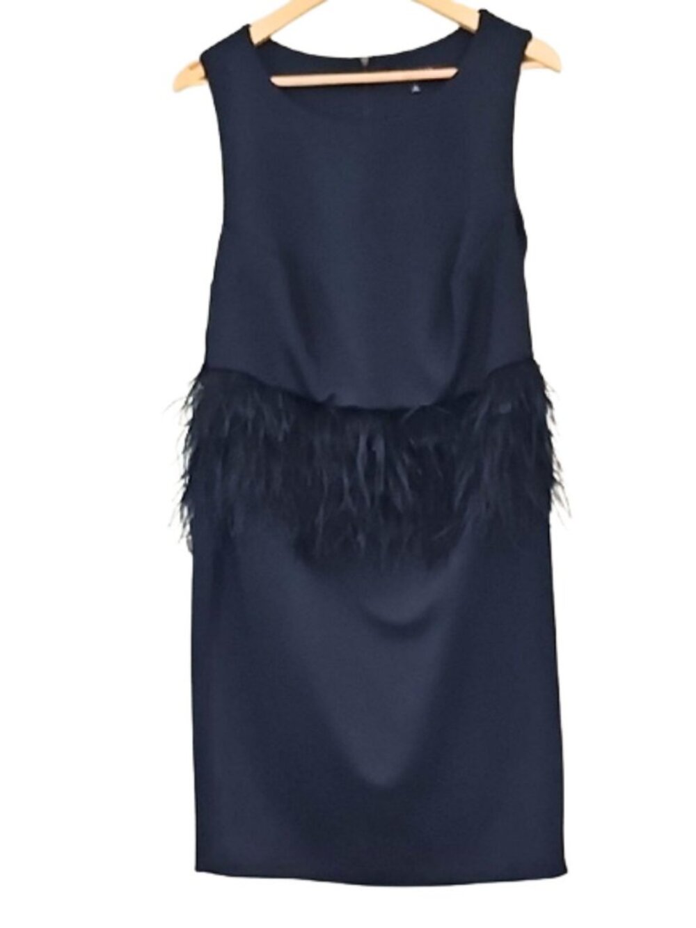 Eloquii Studio Black Feather Peplum Sleeveless Dress Sz 16 Cocktail Party Date